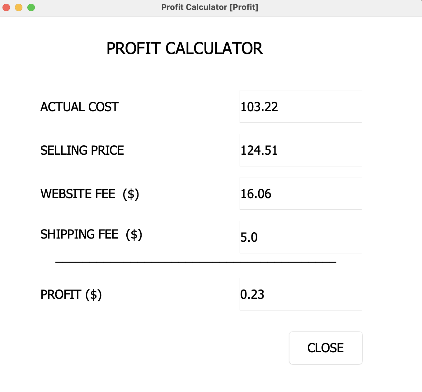 Profit Calculator